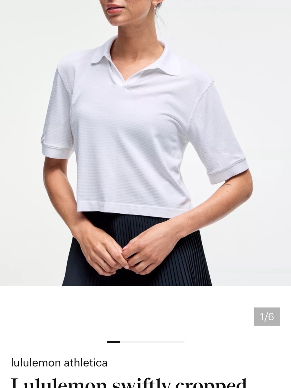 lululemon athletica White Cropped Polo Top